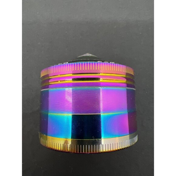 Crystal Top 4-Piece Herb Grinder With Rainbow Finish - Picture 4 of 5